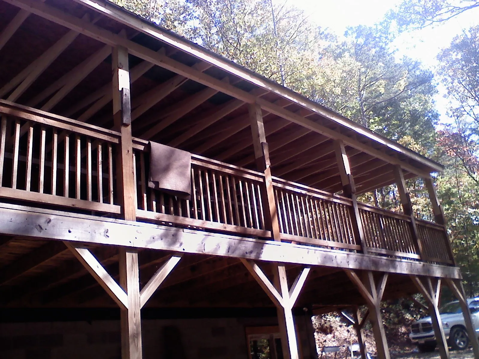Timber framing under a new elevated porch and deck — Roof Leak Repair in Edwards by Roofing Brothers